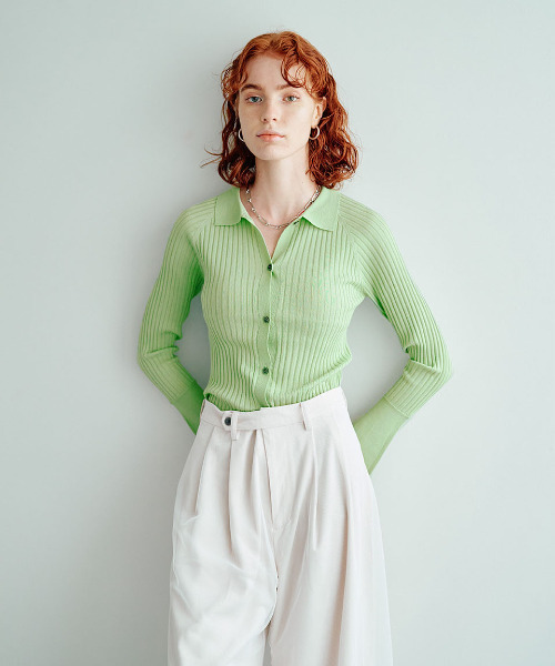 EMMA LIMBER（エマリンバー） ニット セーター Sheer Rib Knit Shirt