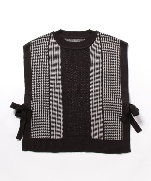 STYLEBLOCK ベスト ジレ A綿タッチジャガード柄ニットベスト