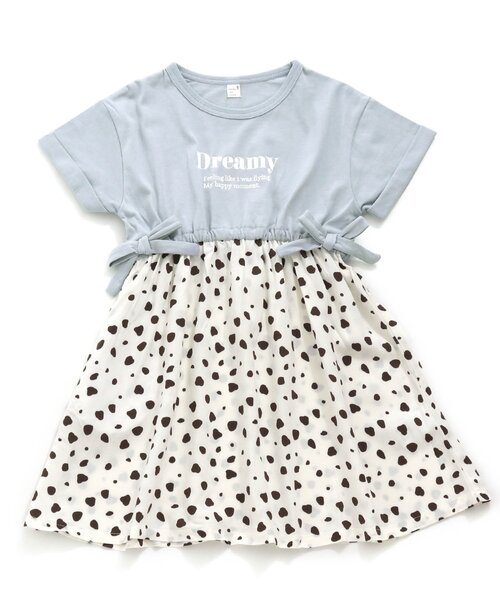 apres les cours（アプレレクール） ワンピース 3柄ロゴドッキング