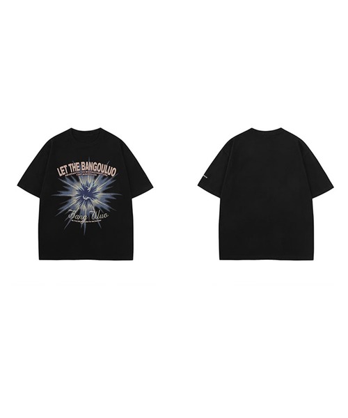 tシャツ 「HOOK」個性派抽象画プリント半袖ビッグTシャツ (SS) メンズ