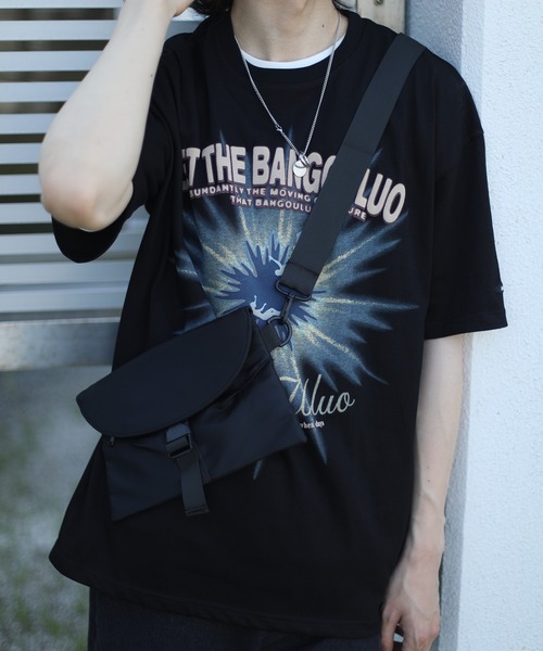 tシャツ 「HOOK」個性派抽象画プリント半袖ビッグTシャツ メンズ