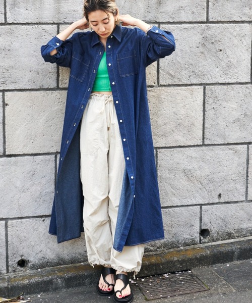 Auntie Rosa Holiday マルチサイズ シャツワンピース デニムシャツ