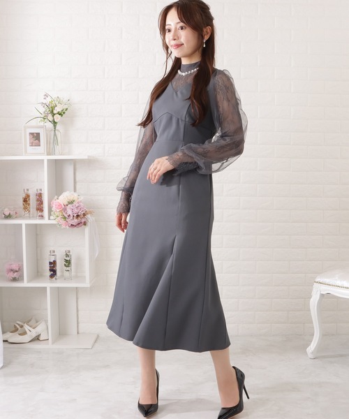 Lace Ladies（レースレディース） ドレス シアードッキングVネック長袖