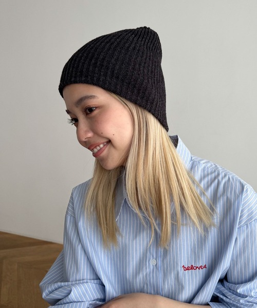 COACH（コーチ） ニット帽 ニットキャップ ニット ビーニー・レザー