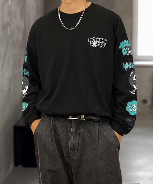 BURNER tシャツ 「GROOVY STORE」WALKING DONUT 刺繍＆プリント ロング