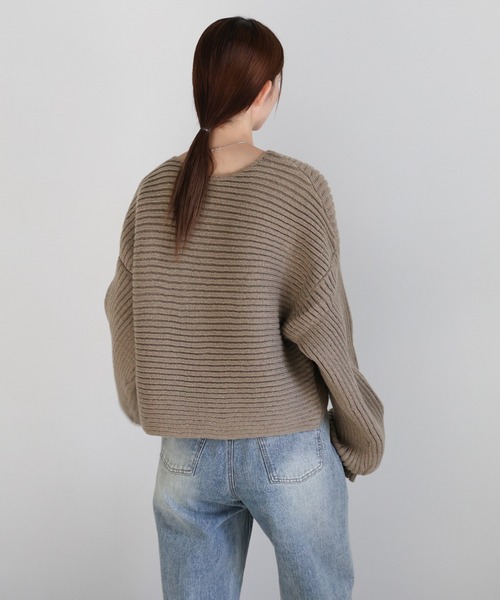 レディース ニット ショート丈 select MOCA（セレクトモカ） ニット セーター 2WAYクロスデザイン