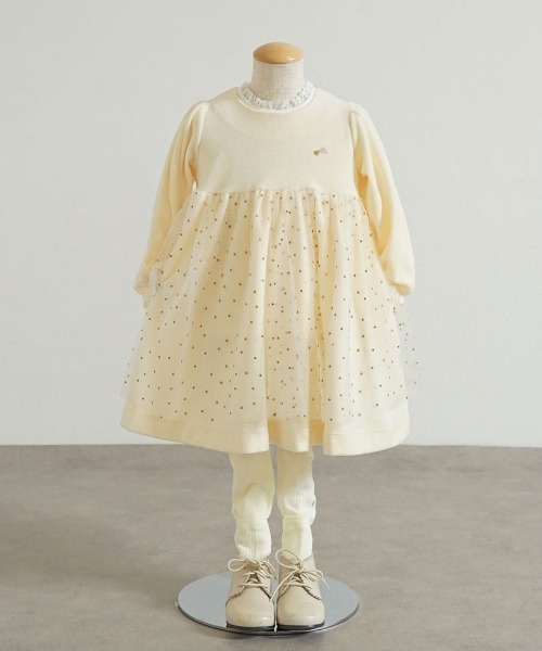 Naomi Ito（ナオミイトウ） ベビー 「10mois」星チュールベロアドレス