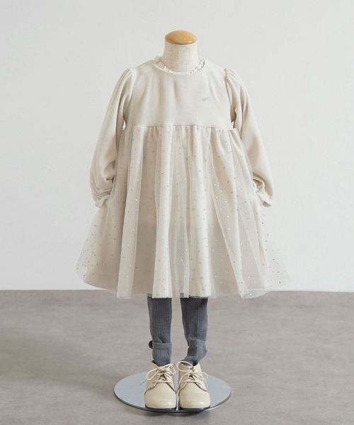 Naomi Ito（ナオミイトウ） ベビー 「10mois」星チュールベロアドレス