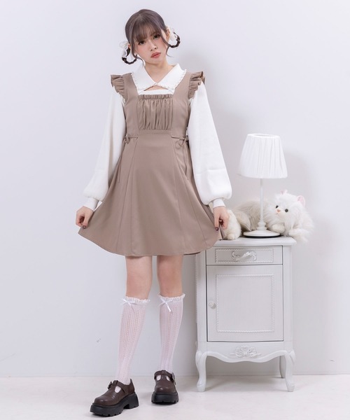 DearMyLoveRose スカート サイドリボンフリルミニジャンスカ