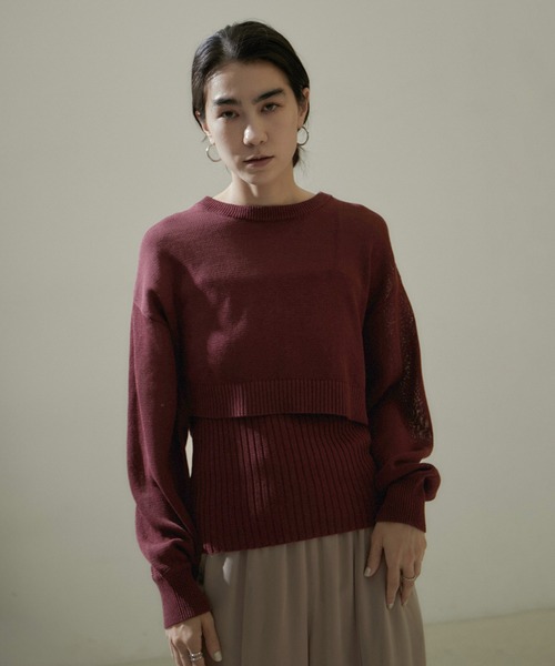 SALON adam et rope' ニット セーター クロップド2WAYプル