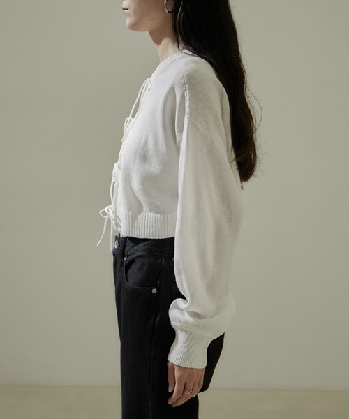 【ご予約品】 et adam SALON rope' クロップド2WAYプル セーター ニット トップス