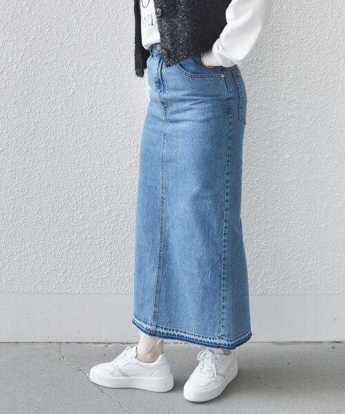 スカート デニム 「洗濯機可能」Iライン デニム スカート 24SS  