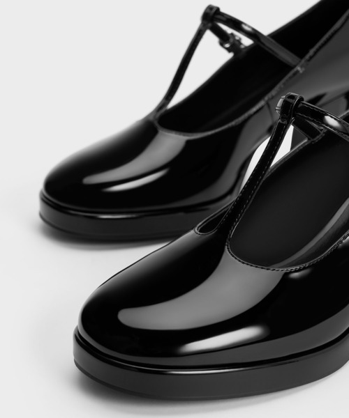 CHARLES ＆ KEITH パンプス クリスタルバックル ティーバー
