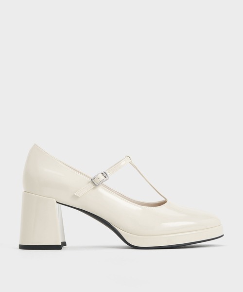 CHARLES ＆ KEITH パンプス クリスタルバックル ティーバー