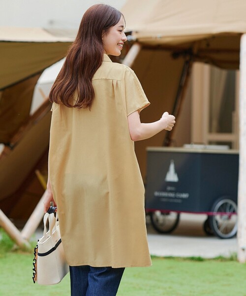 PLEATS PLEASE フレンチスリーブチュニック シャツカラー Tiaclasse ブラウス シャツ 「洗える」フレンチスリーブリネン