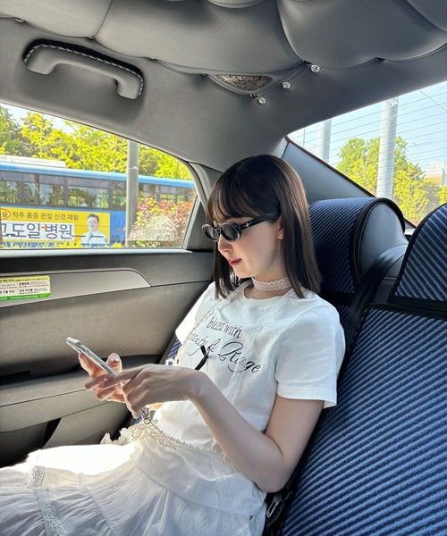 tシャツ メッセージリボンTシャツ「RL」 レディース RiLi tシャツ メッセージリボンTシャツ「RL」 レディース