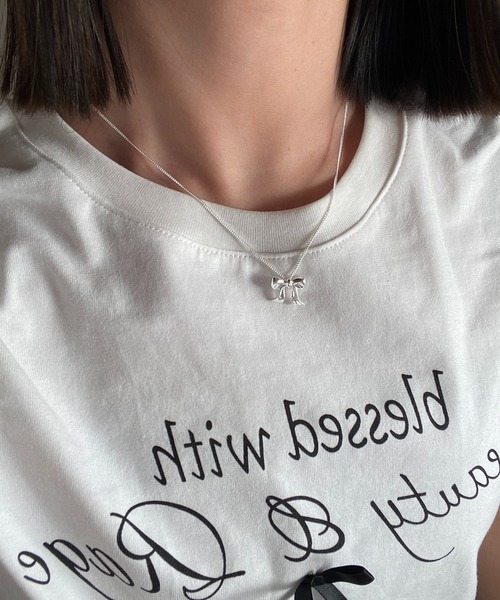 RiLi tシャツ メッセージリボンTシャツ「RL」 レディース
