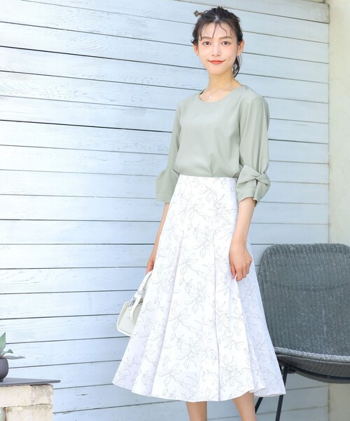 Tiaclasse ブラウス シャツ ねじりリボン袖ブラウス レディース  