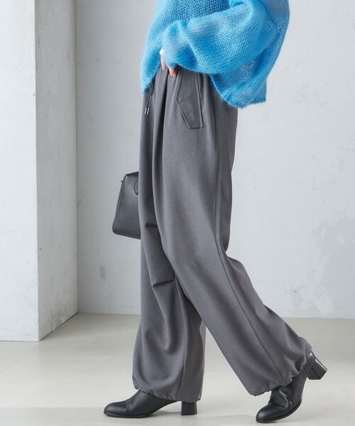 SHIPS（シップス） パンツ 「手洗い可能」メランジ ツイル ドロスト