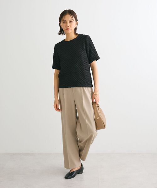 tシャツ （黒）ぽこぽこテクスチャーの柔らかプルオーバートップス レディース cawaii tシャツ （黒）ぽこぽこテクスチャーの柔らかプル