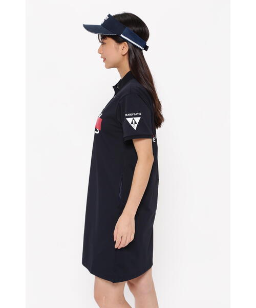 【PEARLY GATES】カノコ半袖ポロワンピース/ゴルフワンピース PEARLY GATES ワンピース 「PEARLY GATES」コットンカノコ半袖