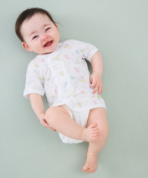 PETIT BATEAU（プチバトー） ベビー肌着 マリニエール半袖あわせボディ