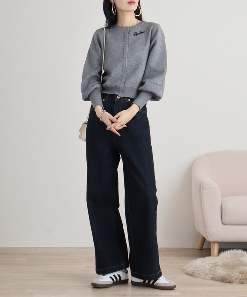 EGLANTINE カーディガン Eglantine 袖ボリュームワンポイント