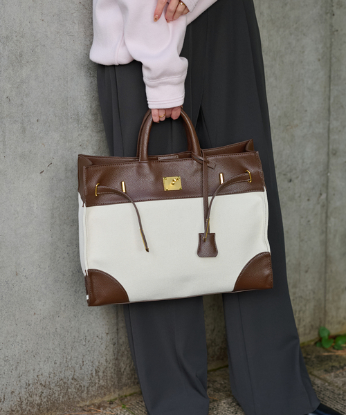 SLOBE IENA キャンバストートバッグ　ベージュ SLOBE IENA トートバッグ キャンバスBIG TOTE レディース