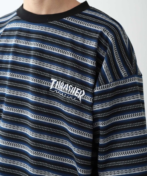 THRASHER（スラッシャー） tシャツ ワンポイント ロゴ刺繍 ジャガード