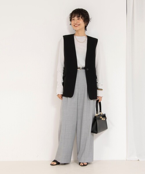 ベスト ジレ 「セットアップ対応」ウォッシャブルダブルクロスジレ レディース NOLLEY'S ベスト ジレ 「セットアップ対応」ウォッシャブル
