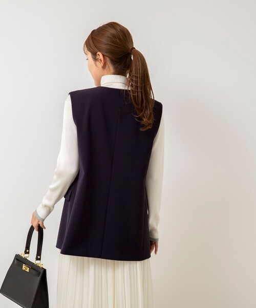 ベスト ジレ 「セットアップ対応」ウォッシャブルダブルクロスジレ レディース NOLLEY'S ベスト ジレ 「セットアップ対応」ウォッシャブル