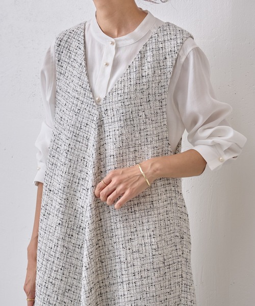 BEARDSLEYノースリーブ黒白ワンピース 新品未使用品 BEARDSLEY 「BEARDSLEY」 ノースリーブワンピース M ブラック