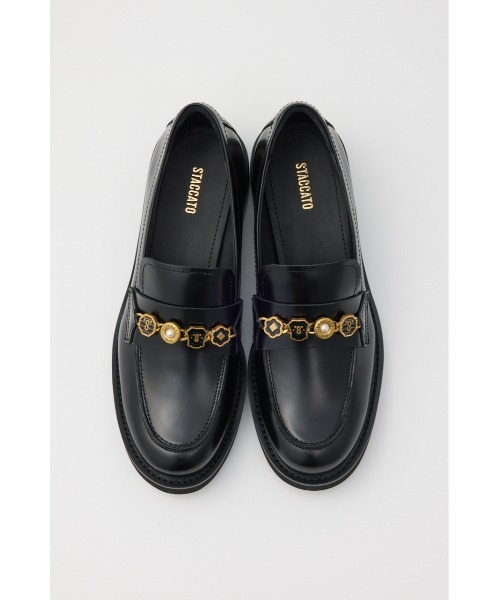 STACCATO ブラック ローファー 24.5センチ STACCATO ブラックレザー ローファー24.5センチ