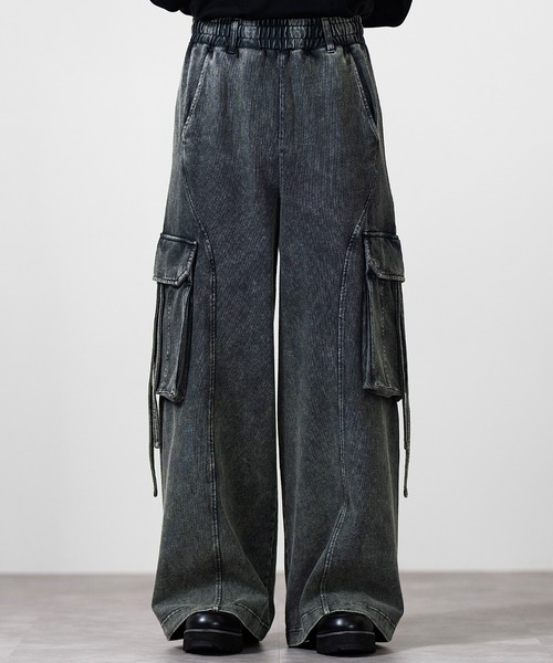 【試着のみ】CLEL｜ヘビーウェイトヴィンテージデザインカーゴパンツ/グレー系 CLEL】Heavy Weight Vintage Design Cargo Pants