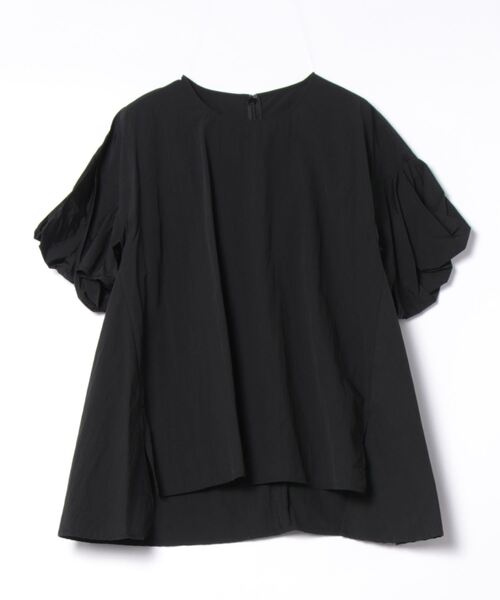 「LANVIN en Bleu」 半袖ブラウス 38 ブラック レディース