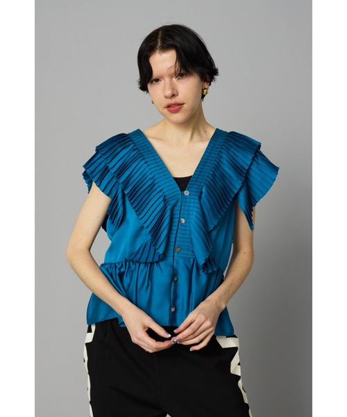 ブラウス シャツ 2way pleats blouse　　2wayプリーツブラウス レディース