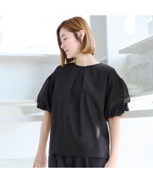yokochan パフスリーブトップス　ブラウス　黒　36 YOKO CHAN - ヨーコチャン ブラウス パール トップス 新品 レディース