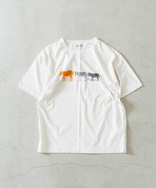 tシャツ 30/1度詰天竺プリントクルーT レディース