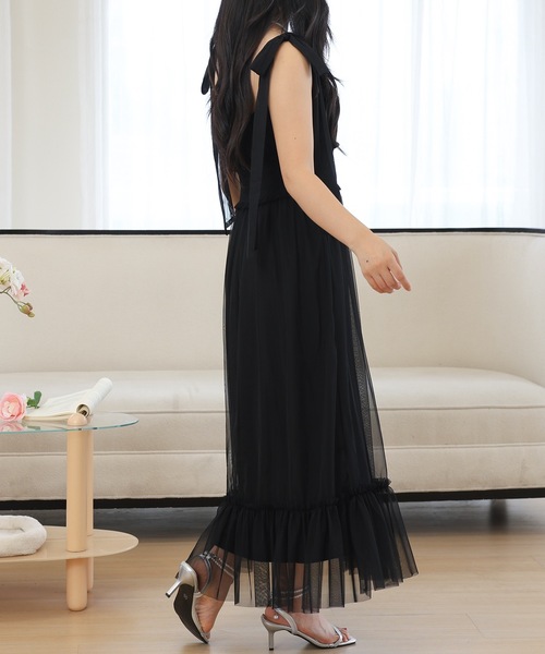 Lace Ladies（レースレディース） ワンピース 肩リボン チュール