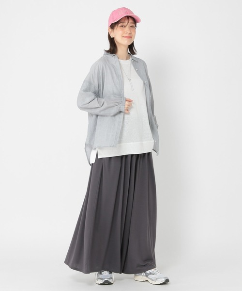 tシャツ 「daily CLIP」麻混シアーノースリプルオーバー レディース KOBE LETTUCE シャツ レディース サテンシャツ オーバーシャツ