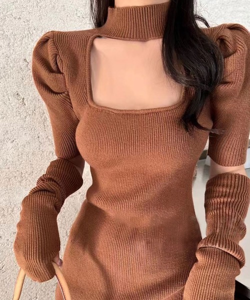 「SPIGA」 ニットワンピース FREE アイボリー レディース_画像3