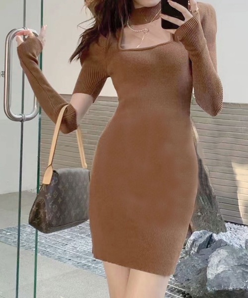 「SPIGA」 ニットワンピース FREE アイボリー レディース_画像4