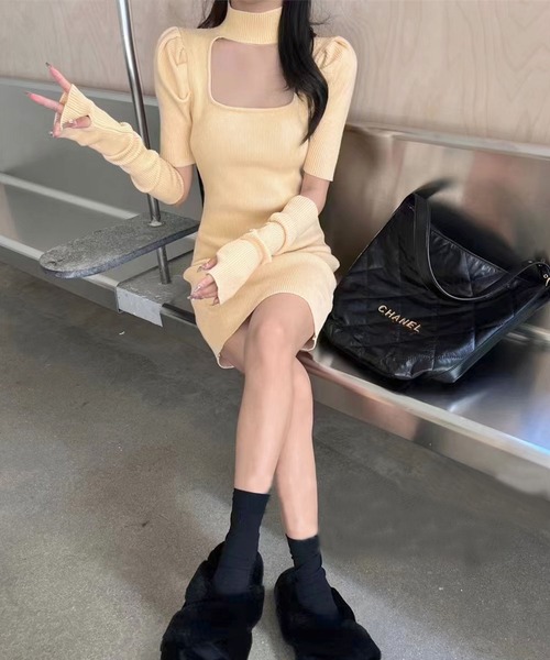 「SPIGA」 ニットワンピース FREE アイボリー レディース_画像5