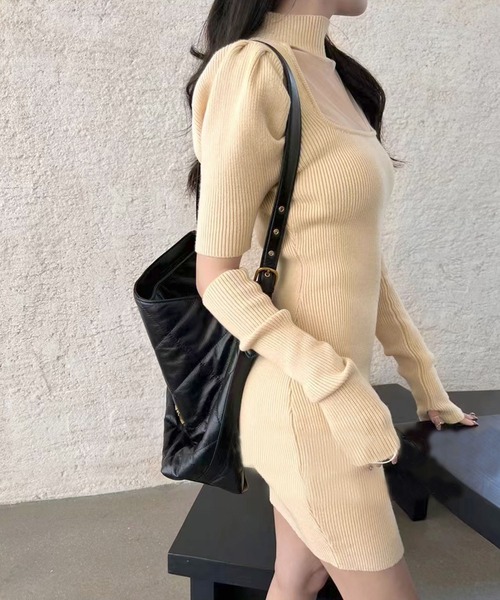 「SPIGA」 ニットワンピース FREE アイボリー レディース_画像6