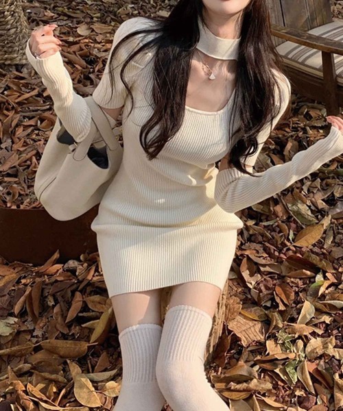 「SPIGA」 ニットワンピース FREE アイボリー レディース_画像8