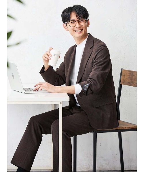 ozzyシアサッカースーツTESSUTI SONORO ブラウン ozzy様専用シアサッカースーツTESSUTI SONORO ブラウン