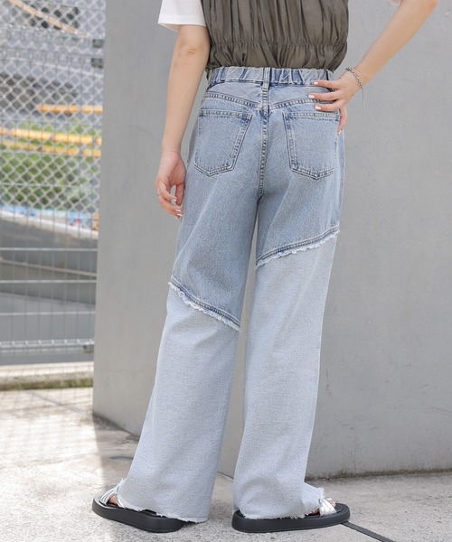 [LEPSIM] обработка Denim брюки LARGE угольно-серый женский 