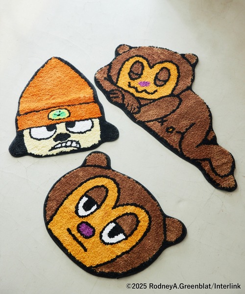 【新品未使用】LAROUTE パラッパ ラッパー フェイスラグマット LAROUTE ラグ ラグマット 「Parappa The Rapper×LAROUTE