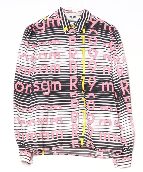 ★MSGM★ロゴ 刺繍 長袖 シャツ MSGM 「MSGM」 長袖シャツ 40 ピンク レディース : ZOZOTOWN