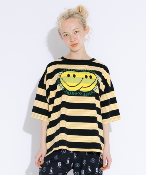 「Candy Stripper」 半袖Tシャツ 2 イエロー レディース